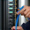 Technician installing high-speed fiber internet